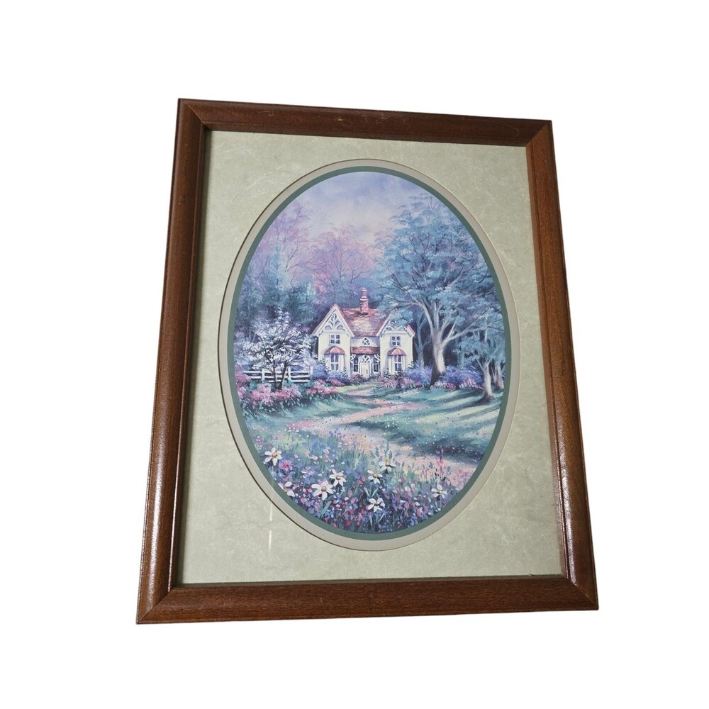 Pair of Vintage Home Interiors Framed Church House Pictures